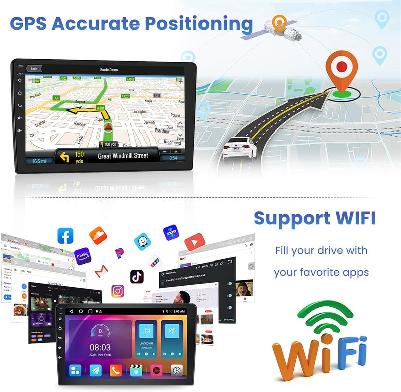 Inefala [2+64GB] Android 15 Car Radio for Toyota Corolla EX 2005-2012 with Wireless Carplay Android Auto, 9 Inch HD Touchscreen Car Stereo with GPS WiFi Bluetooth FM/RDS EQ SWC 26UI Backup Camera MIC - Image 4